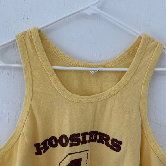 Vintage Hoosiers 1986 Movie Promo Basketball JerseyStyle HBO Tank Yellow Size XL - Picture 2 of 12